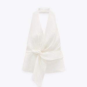 Zara BNWT Linen Blend Halter Top 🤍